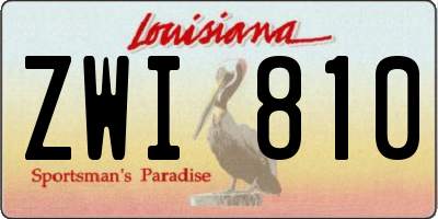 LA license plate ZWI810