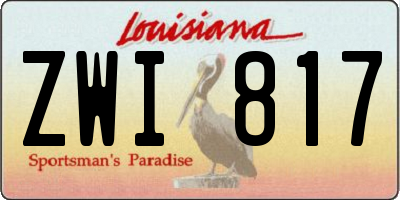 LA license plate ZWI817