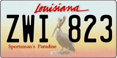 LA license plate ZWI823