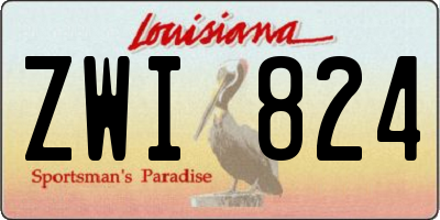 LA license plate ZWI824