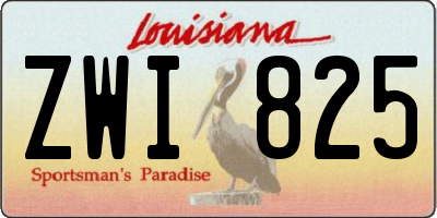 LA license plate ZWI825
