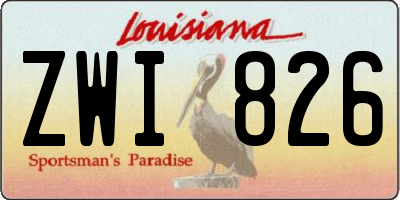 LA license plate ZWI826