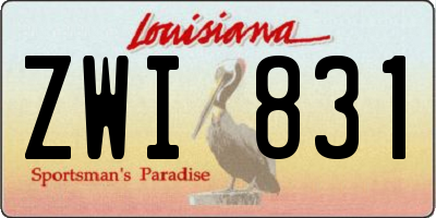 LA license plate ZWI831