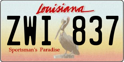 LA license plate ZWI837