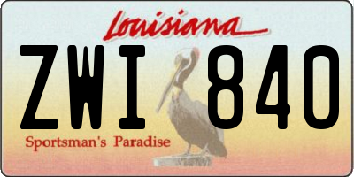 LA license plate ZWI840