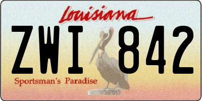 LA license plate ZWI842
