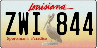 LA license plate ZWI844