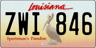 LA license plate ZWI846