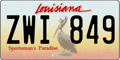 LA license plate ZWI849
