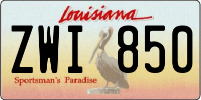 LA license plate ZWI850