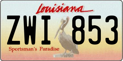 LA license plate ZWI853