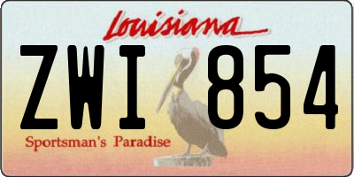 LA license plate ZWI854