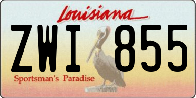 LA license plate ZWI855