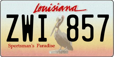 LA license plate ZWI857