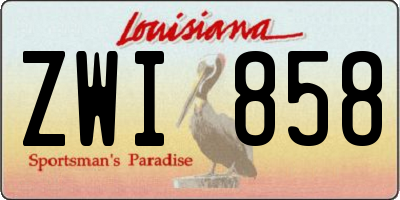 LA license plate ZWI858