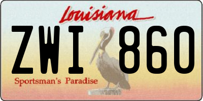LA license plate ZWI860