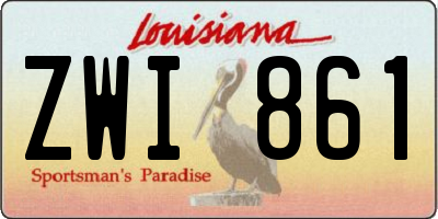 LA license plate ZWI861