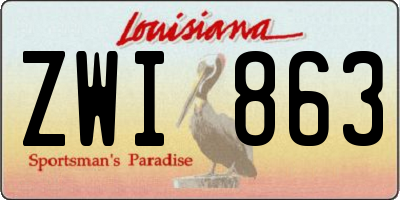 LA license plate ZWI863