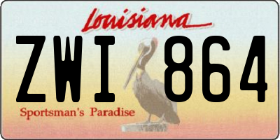 LA license plate ZWI864