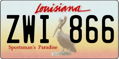 LA license plate ZWI866