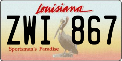 LA license plate ZWI867