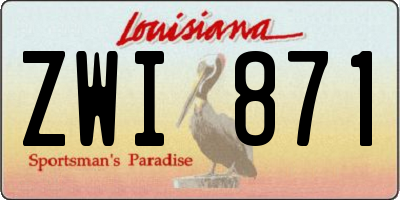 LA license plate ZWI871