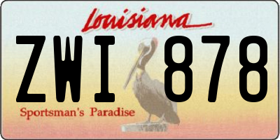 LA license plate ZWI878