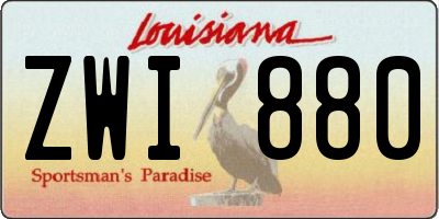 LA license plate ZWI880