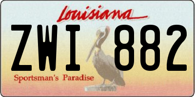LA license plate ZWI882