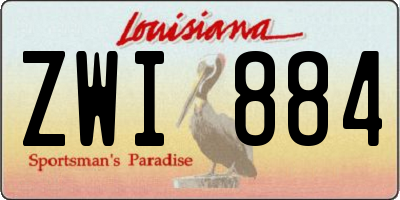 LA license plate ZWI884