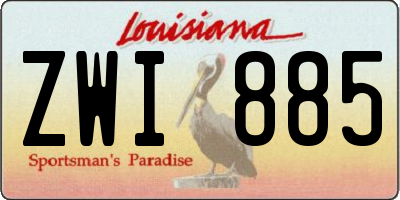 LA license plate ZWI885