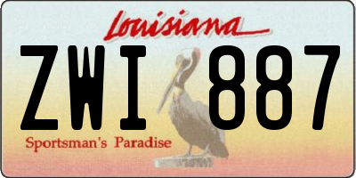 LA license plate ZWI887