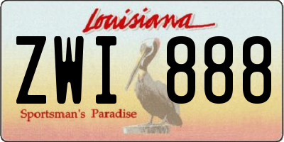 LA license plate ZWI888