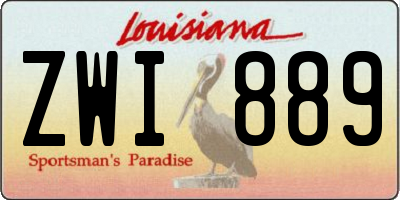 LA license plate ZWI889