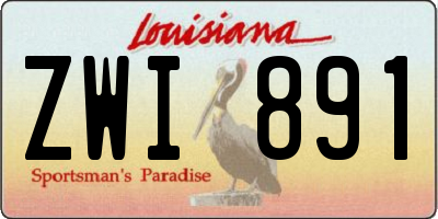 LA license plate ZWI891