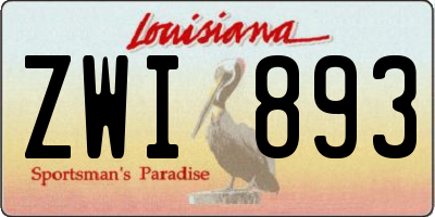 LA license plate ZWI893