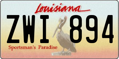 LA license plate ZWI894