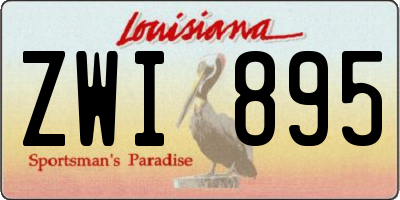 LA license plate ZWI895
