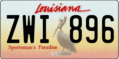 LA license plate ZWI896