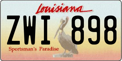 LA license plate ZWI898