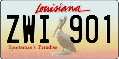 LA license plate ZWI901