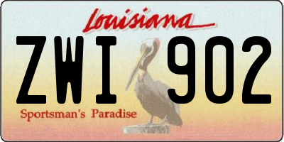 LA license plate ZWI902