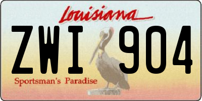 LA license plate ZWI904