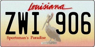 LA license plate ZWI906