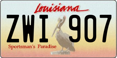 LA license plate ZWI907