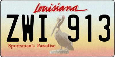LA license plate ZWI913