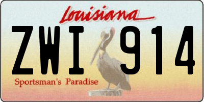 LA license plate ZWI914