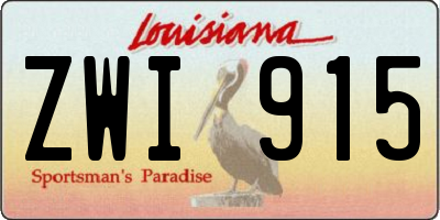 LA license plate ZWI915