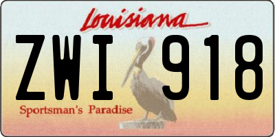 LA license plate ZWI918