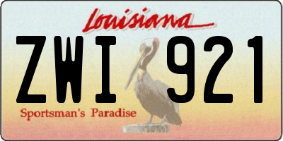 LA license plate ZWI921